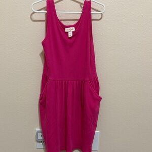 Cat & Jack Girls' Bright Pink Tank Dress with Pockets